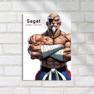 Quadro Decorativo Sagat Street Fighter Arte