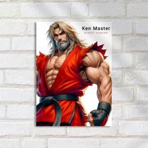 Quadro Decorativo Ken Masters Arte Streetfighter