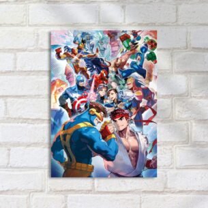 Quadro Decorativo Marvel Vs Capcom Personagens