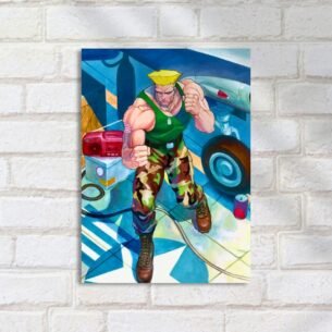 Quadro Decorativo Lutador Topete Verde Camuflado