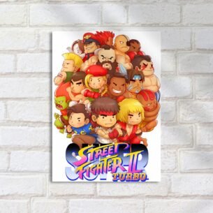 Quadro Decorativo Street Fighter Personagens Chibi