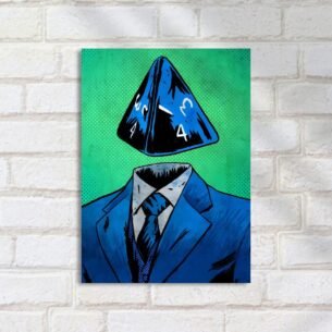 Quadro Decorativo Homem Tetraedro Surrealista RPG