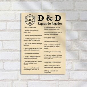 Quadro Decorativo D&D Regras Jogador RPG
