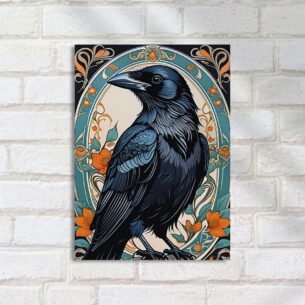 Quadro Decorativo Corvo Art Nouveau