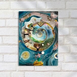 Quadro Decorativo Mulher Cosmos Espiral Arte
