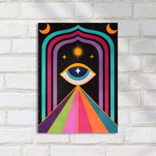 Quadro Decorativo Olho Arco Iris Cosmos