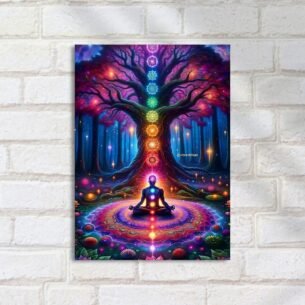 Quadro Decorativo Meditacao Chacras Arvore