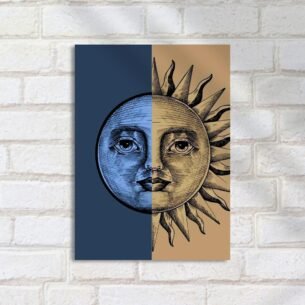 Quadro Decorativo Lua E Sol Divididos