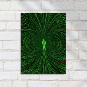 Quadro Decorativo Humano Tunnel Digital Verde