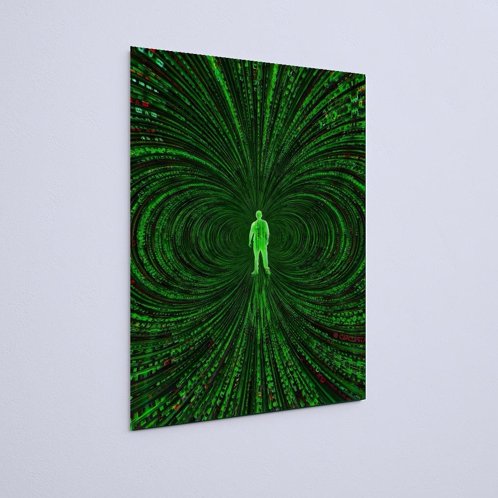 Quadro Decorativo Humano Tunnel Digital Verde - Imagem 2