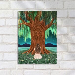 Quadro Decorativo Mulher Perante Arvore