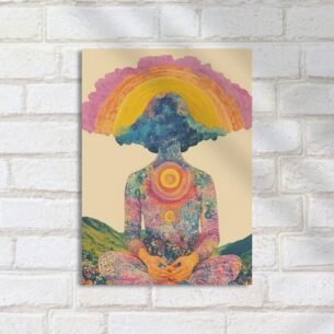 Quadro Decorativo Meditacao Psicodelica Arcoiris