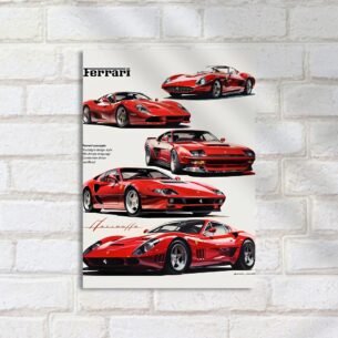 Quadro Decorativo Moto - Ferrari Concepts Anos 90