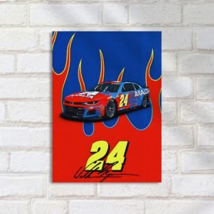 Quadro Decorativo Carro 24 Chamas Azul