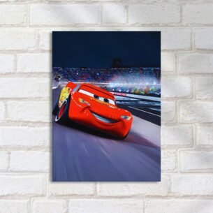 Quadro Decorativo Relampago Mcqueen Corrida Noturna