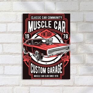 Quadro Decorativo Vintage Muscle Car Poster