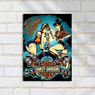 Quadro Decorativo Vintage Garage Harley Davidson