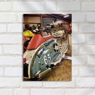 Quadro Decorativo Scooter Vintage Decorada Garagem