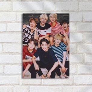 Quadro Decorativo Kpop Bts Sorrindo Em Grupo