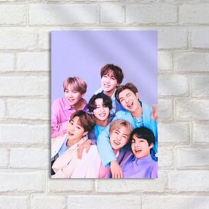 Quadro Decorativo Banda Kpop Bts Sorrindo Juntos