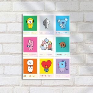 Quadro Decorativo Bt21 Personagens Kpop