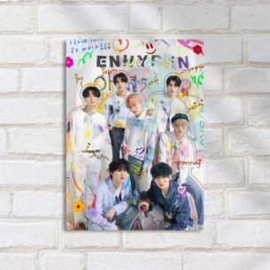 Quadro Decorativo Enhypen Colorido Grupo Kpop