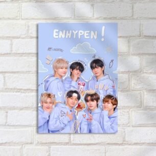 Quadro Decorativo Enhypen Membros Grupo Cute Kpop