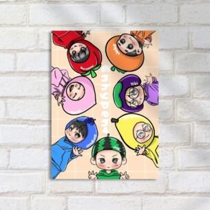 Quadro Decorativo Enhypen Fantasias Frutas Cartoon Kpop