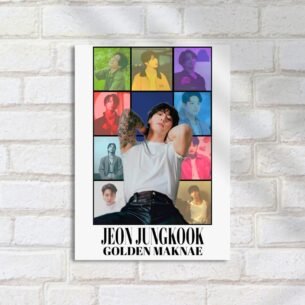 Quadro Decorativo Jeon Jungkook Multicolorido Collage Kpop