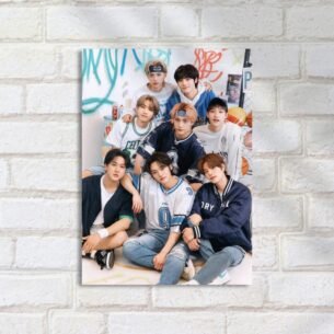 Quadro Decorativo Stray Kids Jovens Camisetas Coloridas