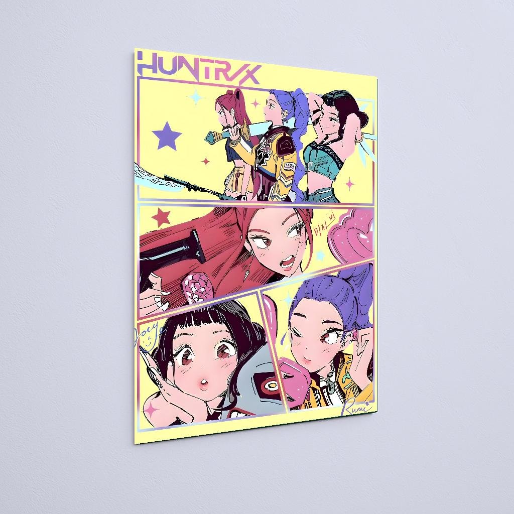 Quadro Decorativo Three Anime Girls Scenes - Imagem 2