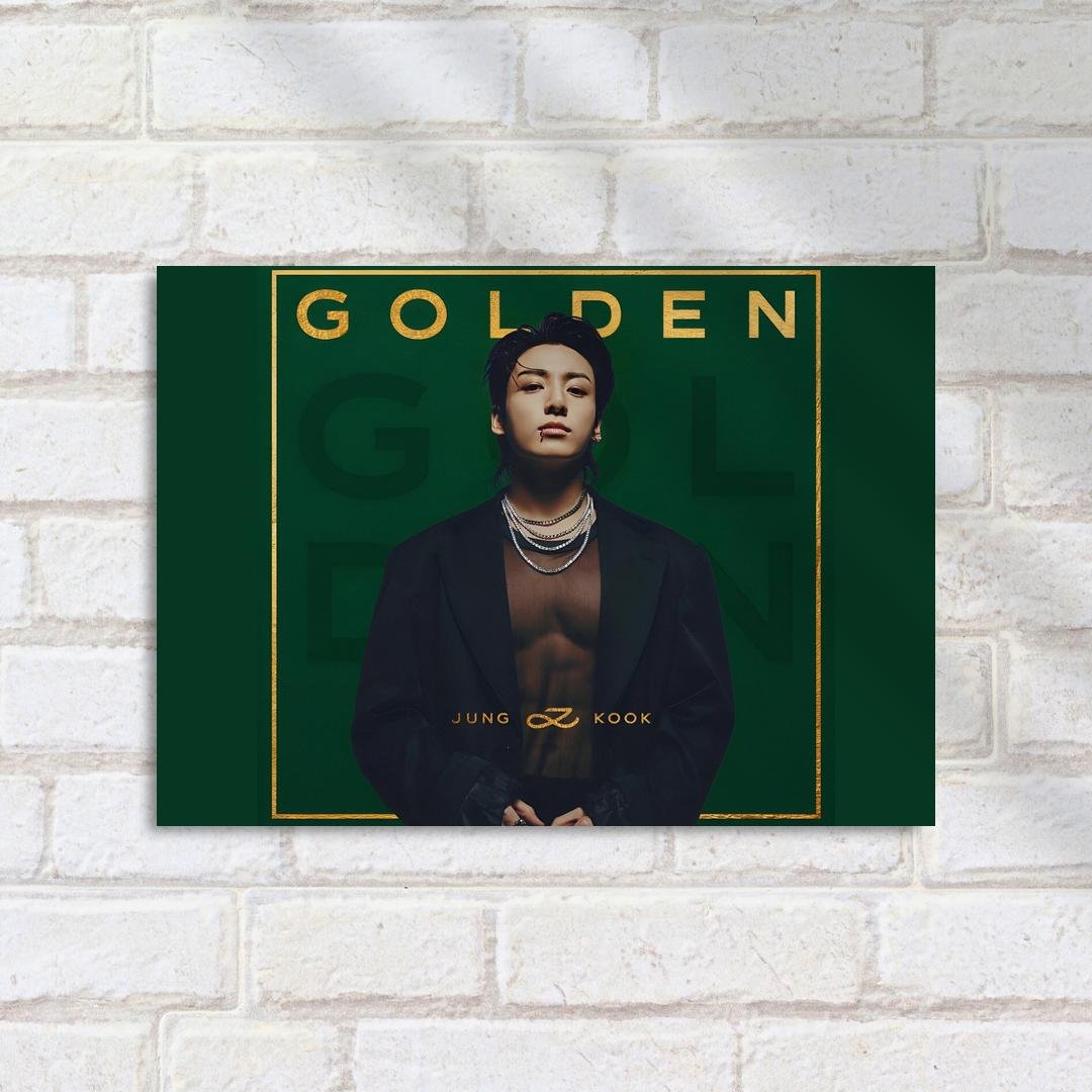 Quadro Decorativo Golden Album Capa Verde Bts
