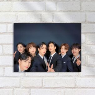 Quadro Decorativo Banda Bts Tirando Selfie