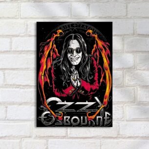 Quadro Decorativo Musica - Ozzy Osbourne Fogo Ilustracao