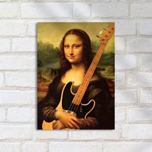 Quadro Decorativo Mona Lisa Com Guitarra