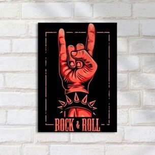 Quadro Decorativo Rock Roll Mao Chifrada
