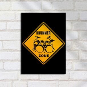 Quadro Decorativo Bateria Zona Baterista Placa