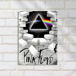 Quadro Decorativo Pink Floyd Prisma Tijolos