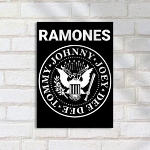 Quadro Decorativo Ramones Logo Classico Preto