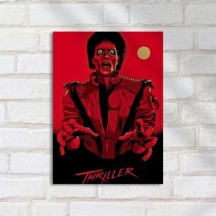 Quadro Decorativo Thriller Zumbi Vermelho Arte