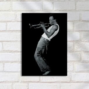 Quadro Decorativo Jazzista Tocando Trompete