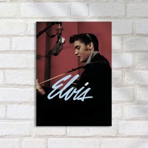 Quadro Decorativo Elvis Cantando Microfone