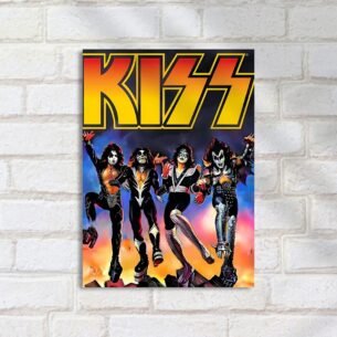 Quadro Decorativo Kiss Banda Poster Personagens