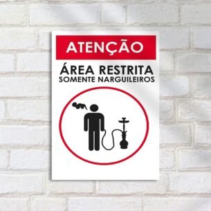 Quadro Decorativo Area Restrita Narguileiros Placa