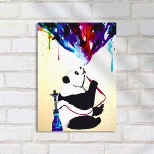 Quadro Decorativo Panda Narguile Cores Explosao