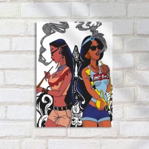 Quadro Decorativo Pocahontas Jasmine Fumando Stylish