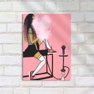 Quadro Decorativo Menina Fumando Narguile