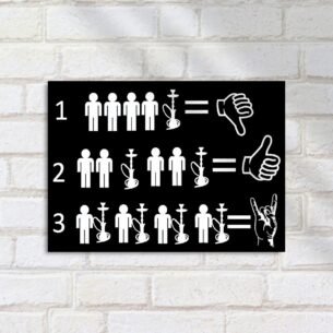 Quadro Decorativo Narguile Pessoas Sinais Maos