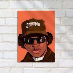 Quadro Decorativo Rap - Desenho Bone Compton Oculos