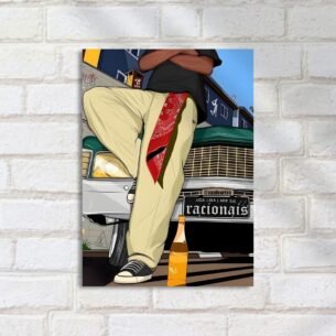 Quadro Decorativo Rap - Racionais Carro Bandana Bebida